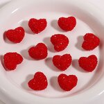 Resin Charms Manufacturer - New Year Red Love Hearts 3D for DIY Earrings Headdress