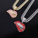 Zinc Alloy Pendant Manufacturer - Lip Diamond Single for DIY Keychain Necklace
