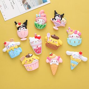 Resin Ice Cream Charms Manufacturer - Large Kitten Bunny Puppy for DIY Phone Case