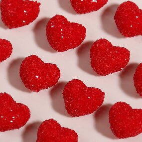 Resin Charms Manufacturer - New Year Red Love Hearts 3D for DIY Earrings Headdress