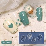 Silicone Mold Manufacturer - Nail Art 3D Bear Heart Flower Bow Relief Carved