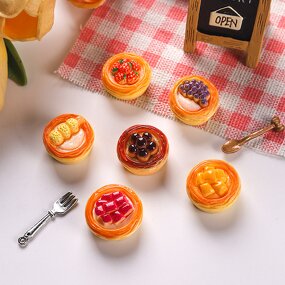 Resin DIY Accessories Manufacturer - Cute Food Play Egg Tart Fruit Cream Gel Chocolate