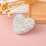 Resin Bag Accessories Manufacturer - Bling Full Rhinestone Heart for DIY Charms