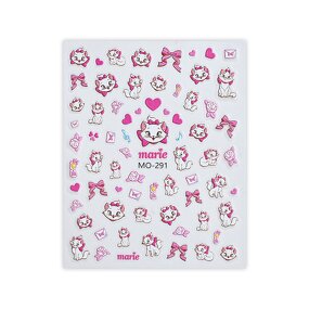 Nail Relief Sticker Manufacturer - New Cartoon Mary Cat 3D Pink Cat French Bow