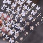 3D Nail Stickers Manufacturer - Sliver Metal Butterfly Rabbit Rose Blingbling Charms