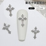 Metal Nail Art Jewelry Manufacturer - Halloween Dark Retro Luxury Zircon Cross Vintage