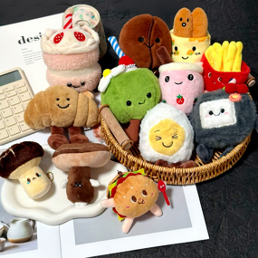 Plush Toy Pendant Manufacturer - Food Themed Burgers French Fries with Soft Cotton