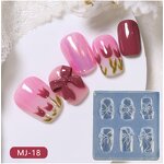 Silicone Mold Manufacturer - Nail Art 3D Bear Heart Flower Bow Relief Carved