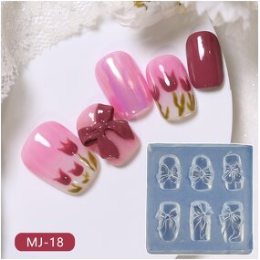 Silicone Mold Manufacturer - Nail Art 3D Bear Heart Flower Bow Relief Carved