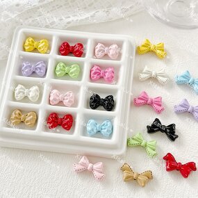 Resin Key Accessories Manufacturer - Candy Colorful Bow Glossy Baking Paint DIY