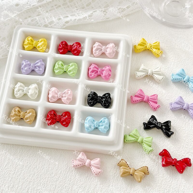 Resin Key Accessories Manufacturer - Candy Colorful Bow Glossy Baking Paint DIY