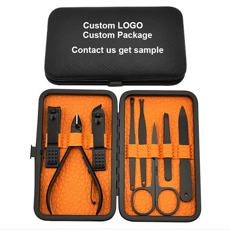 Pedicure Set Supplier - 8pcs PU Leather Suit Kit