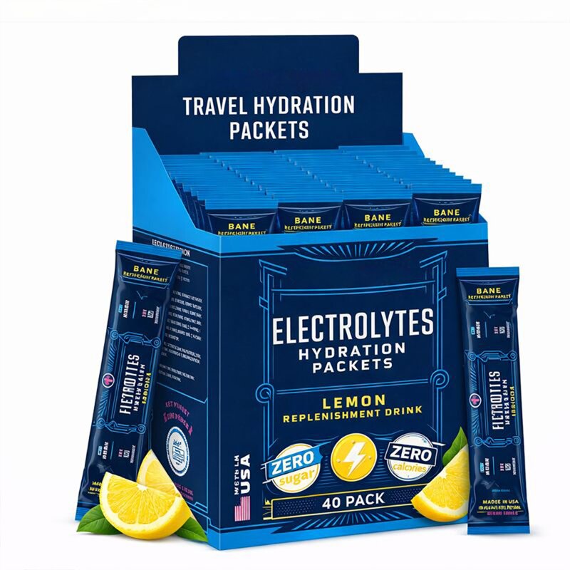 Electrolyte Powder Manufacturer - Custom Drink OEM Sugar Free Sachets 40 Stick Hydration Electrolytes Bag
