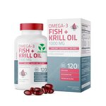 Antarctic Krill Oil Capsules Manufacturer - With Omega-3s EPA DHA Astaxanthin Phospholipids 120 Softgels & Julong OEM