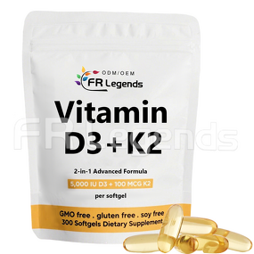 Vitamin D3 K2 Softgel Manufacturer - Hot Sale Support Bone Health Immune System Dietary for Adult