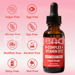 B Complex Drops Manufacturer - OEM Factory Supports Brain Function Energy Vegan Vitamin B12 Liquid