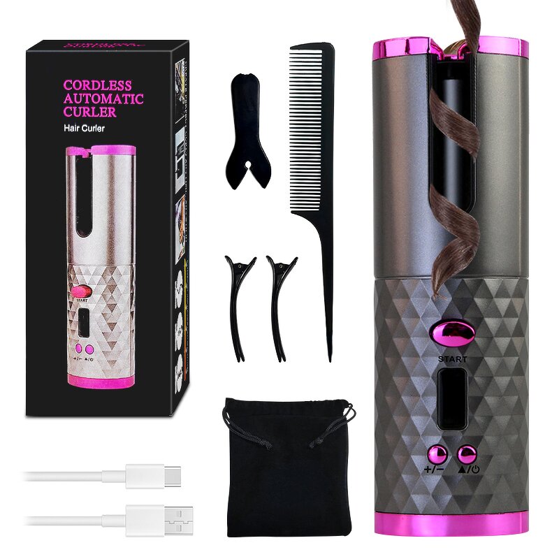Cordless Hair Curler - Automatic with LCD & 6 Temps