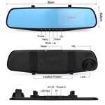 Car DVR Dash Cam - 4.3inch HD 1080P & Front Rear