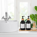 Soap Dispenser Set Supplier - 4-in-1 Bamboo Tray Brush Set