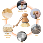 Soap Dispenser Set Supplier - 4-in-1 Bamboo Tray Brush Set