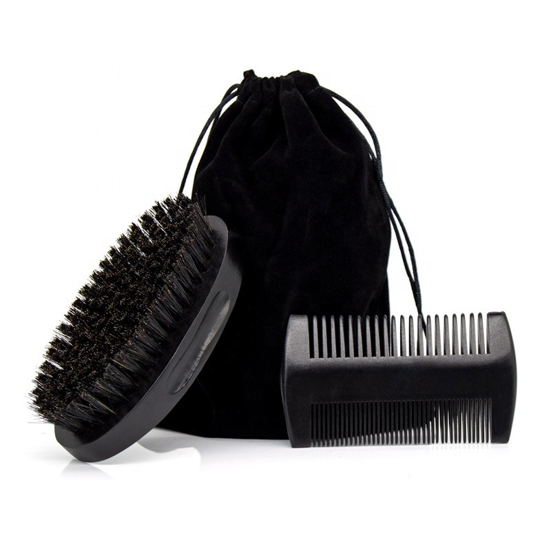 Beard Brush Set Manufacturer - Natural Wild Boar Bristle Wooden