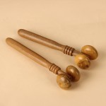 面部按摩器厂家-檀香木健身面部滚轮