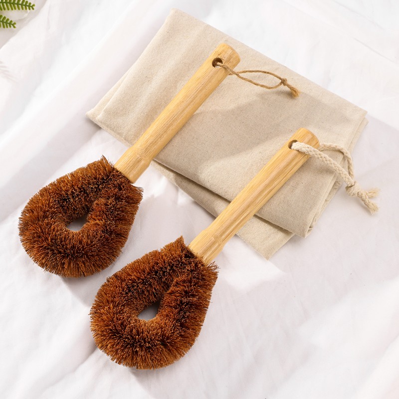 Dish Brush Supplier - Natural Coconut Fiber Bamboo Handle