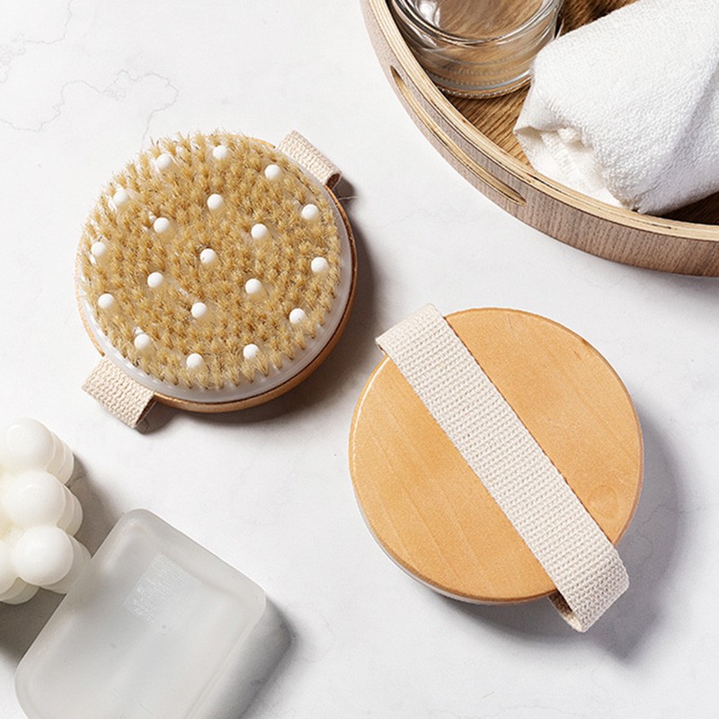 Exfoliator Brush Factory - Round Wood Massage Skin Body Brush