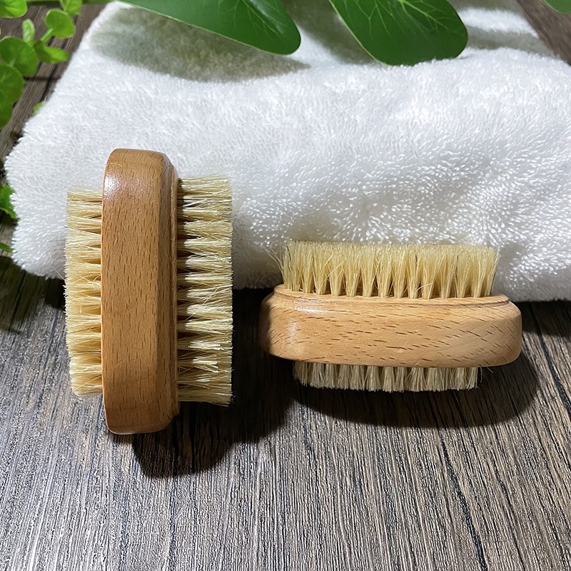 Nail Brush Manufacturer - Custom Logo Double Side Wooden Scrub
