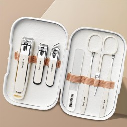 足部护理套装工厂-7件白色便携足部护理礼品