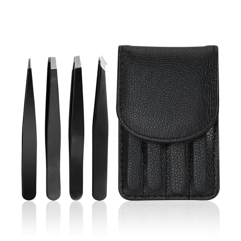 Eyebrow Tweezer Set Supplier - Travel Private Label 4pcs Set