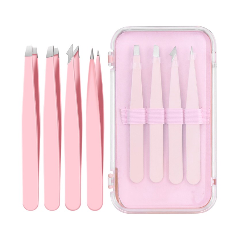 Eyelash Tweezers Manufacturer - 4pcs Fine Tip Slanted Pointed