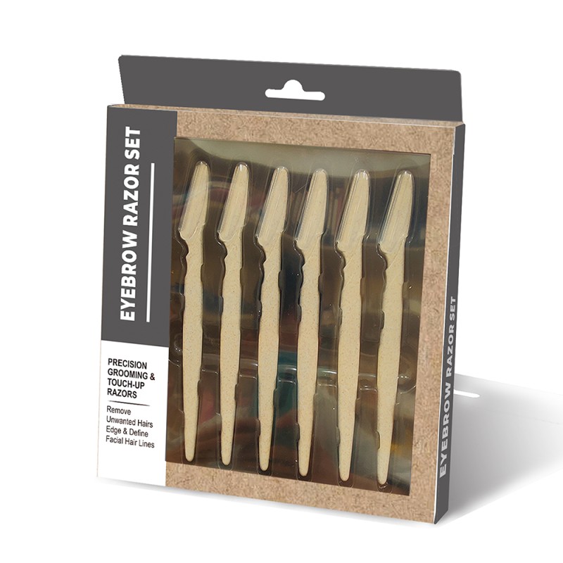 Eyebrow Razor Set Factory - 6 Piece Wheat Straw Eco-friendly
