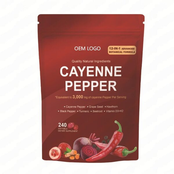 Cayenne Pepper Extract Softgel Capsules Manufacturer - Private Label Organic Supplement with Vitamin K2 and D3
