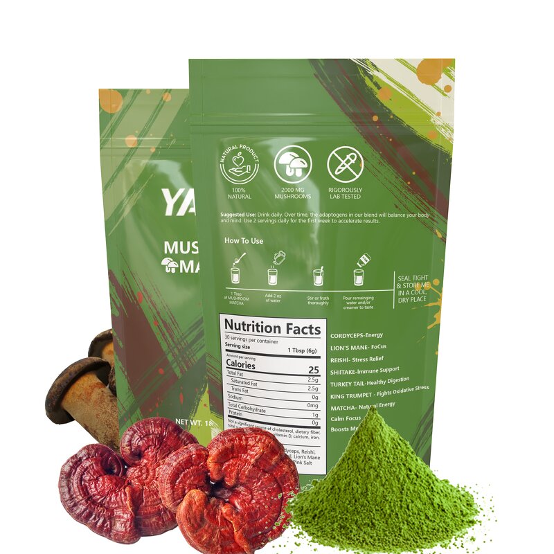 Matcha Powder Manufacturer - GMP Certified Herbal Supplement & Mushroom Drink Blend for Adults