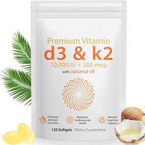 Vitamin D3 K2 Softgel Capsules Manufacturer - OEM ODM Private Label 10000iu 200mcg with Coconut Oil for Immunity