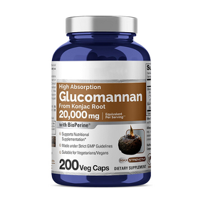 Glucomannan Capsules Manufacturer - 20,000mg Konjac Root Extract with BioPerine, Vegan & Non-GMO