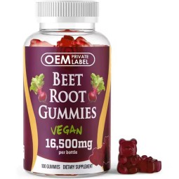 Premium Beetroot Gummies with Magnesium and Vitamin C for Heart Health and Energy Boost - Customizable Private Label