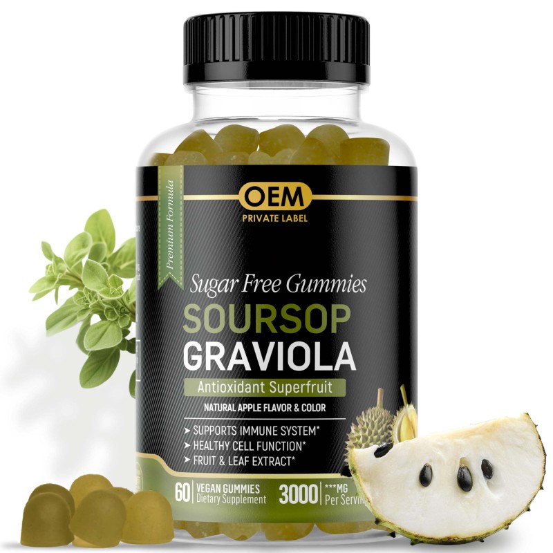 Soursop Graviola Sugar-Free Gummies Antioxidant Superfruit Supplement for Adults Oral Liquid Dosage Not for Pregnant Women