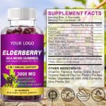OEM Elderberry Gummies With Vitamin Zinc Boost Immune & Energy Support Supplements Promote Joint and Digestion System Support
