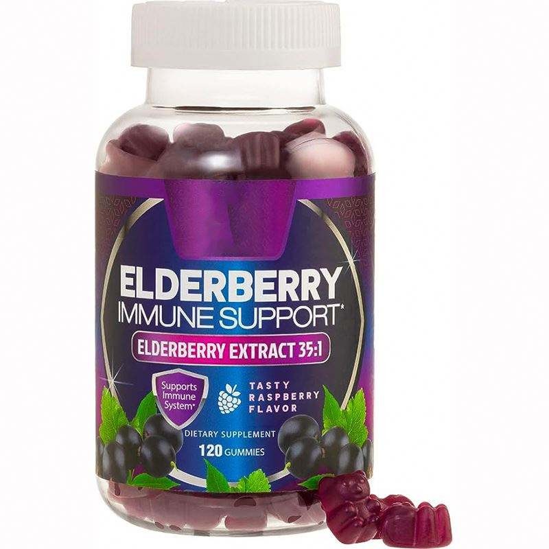 Vegetarian Elderberry Gummy with Echinacea Probiotics Vitamin c Zinc Adult-Immune Enhancement Elderberry Gummy