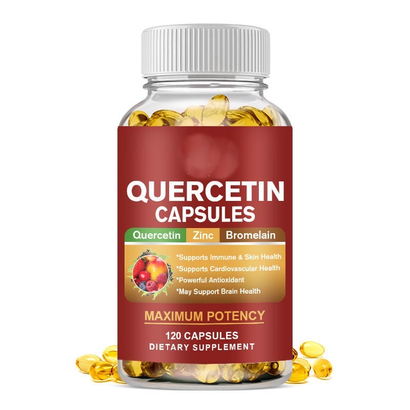 Quercetin Capsules Maximum Potency with Zinc 30mg & Bromelain - Vegan Immune Support, Heart Health & Skin Defense Boost