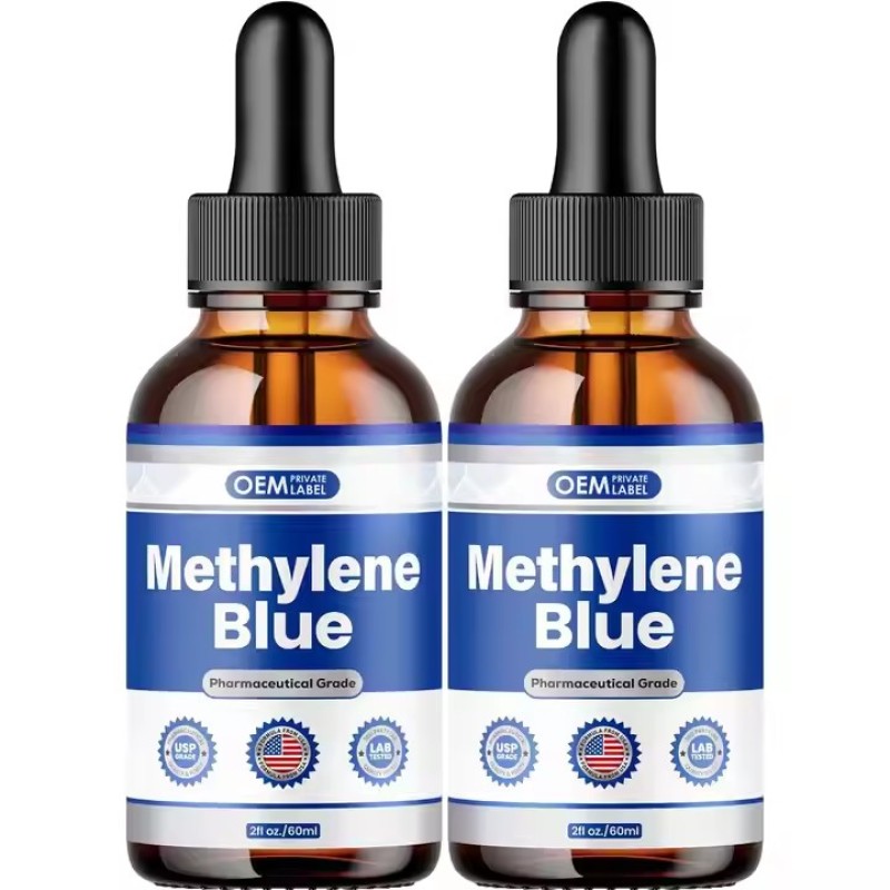 Custom Label Blue Drops With Pipette 1% Premium Solution Methylen Blue Liquid Drops Nootropic Supplement