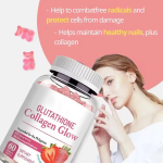 Hot Selling 60pcs Glutathio Collagen Gummy Healthcare With Vitamins Supplement for Skin Health Support