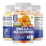 Hot Sale Private Label Vegan Omega-3 Gummies with Algae DHA EPA, Turmeric, Zinc & Vitamins Supports Brain Joint Heart