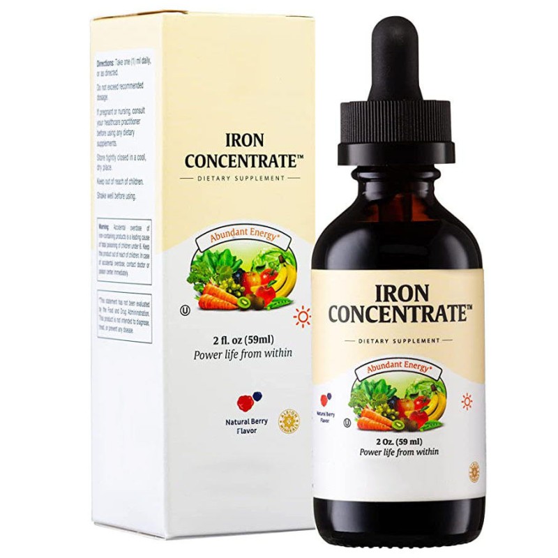 Organic Liquid Iron Supplement - High Potency Formula, Red Blood Cell Support for Daily Energy