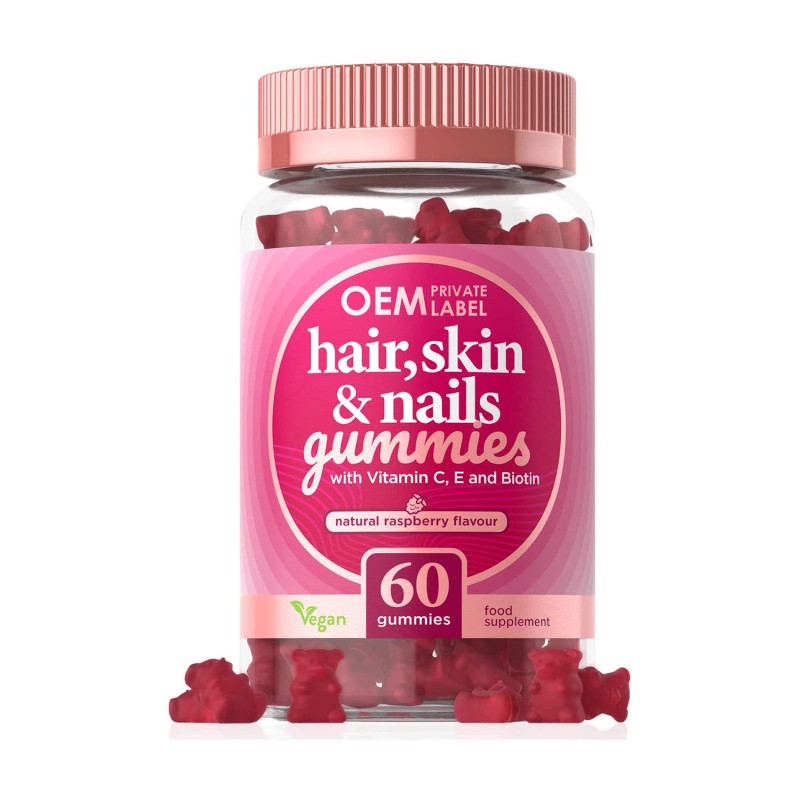 Private Label Vegan Collagen Gummies with Biotin & Vitamins for Hair, Skin, and Nails