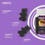 Private Label Blueberry Tanning Gummies with L-Tyrosine and Astaxanthin for Skin Glow and Melanin Support