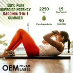 OEM Garcinia Cambogia & Apple Cider Vinegar Fat Burner Gummies - Natural Weight Loss Detox, Carb Blocker Chewable