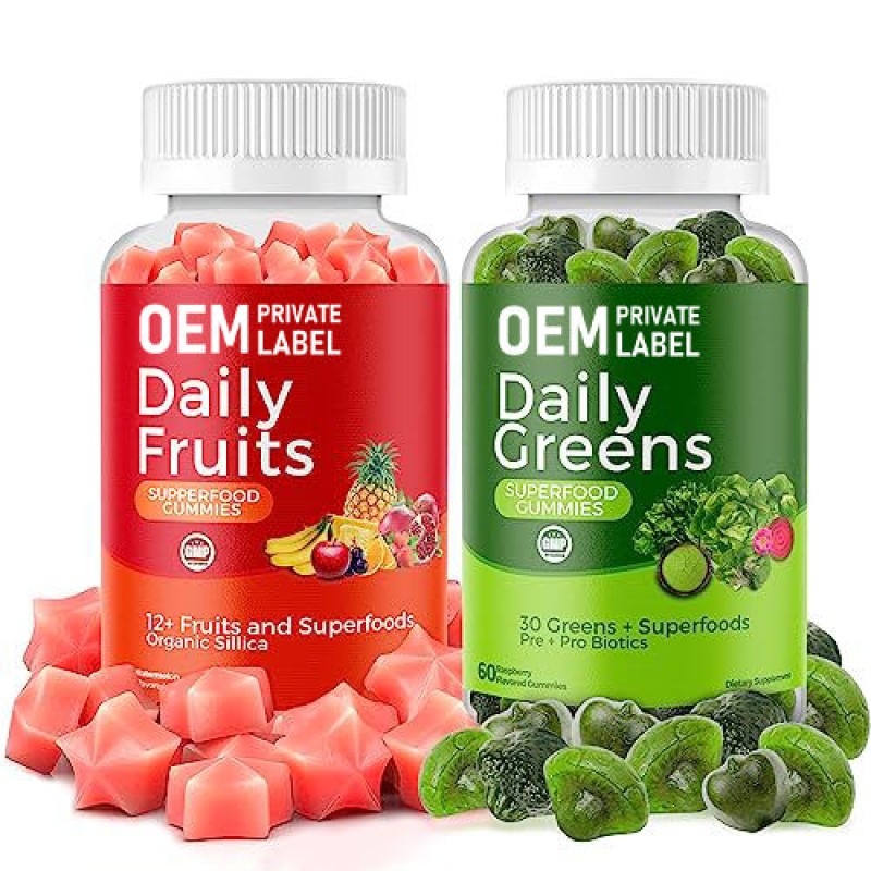 OEM Private Label Sugar-Free Fruit and Veggie Gummies with Vitamins for Adult Debloat and Detox Newborn Not Applicable